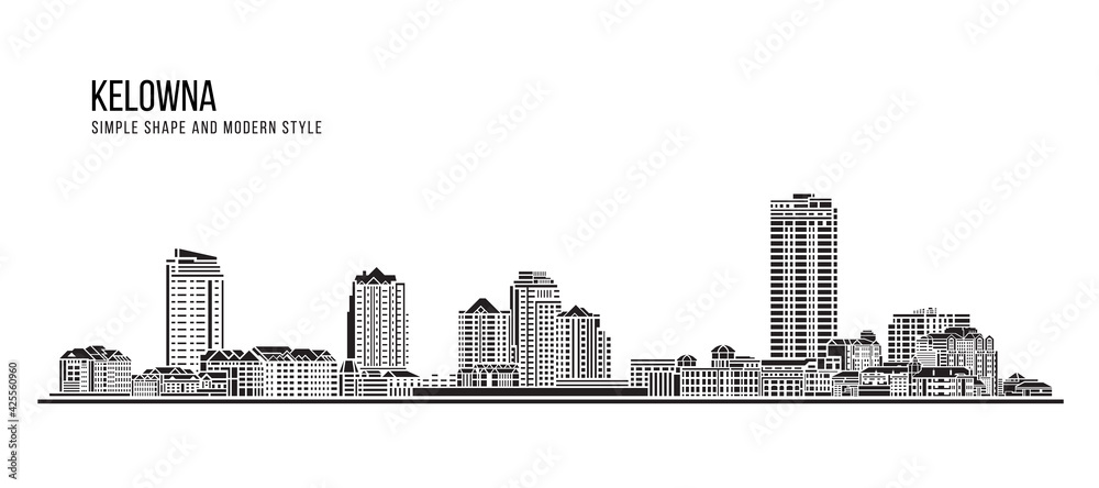 Cityscape Building Abstract Simple shape and modern style art Vector design - Kelowna