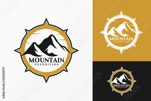 Vintage Mountain Expedition Logo Vector Design. Abstract emblem, designs concept, logos, logotype element for template.