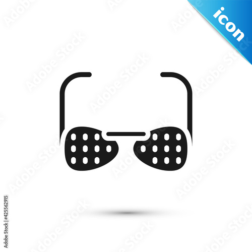 Grey Glasses for the blind and visually impaired icon isolated on white background. Vector
