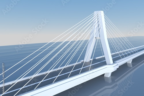 Fototapeta Naklejka Na Ścianę i Meble -  3D rendering big cross-sea bridge