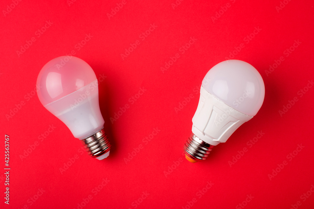 LED lamp with incandescent bulbs on the background. photography led lamp LED lamp with incandescent bulbs on the background. photography led lamp