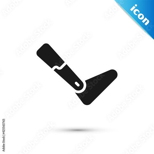 Grey Prosthesis leg icon isolated on white background. Futuristic concept of bionic leg, robotic mechanical leg. Vector