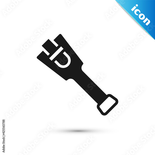 Grey Prosthesis leg icon isolated on white background. Futuristic concept of bionic leg, robotic mechanical leg. Vector