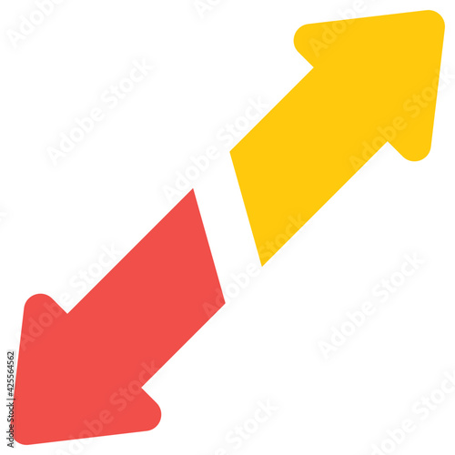 Trendy design of opposite direction arrows