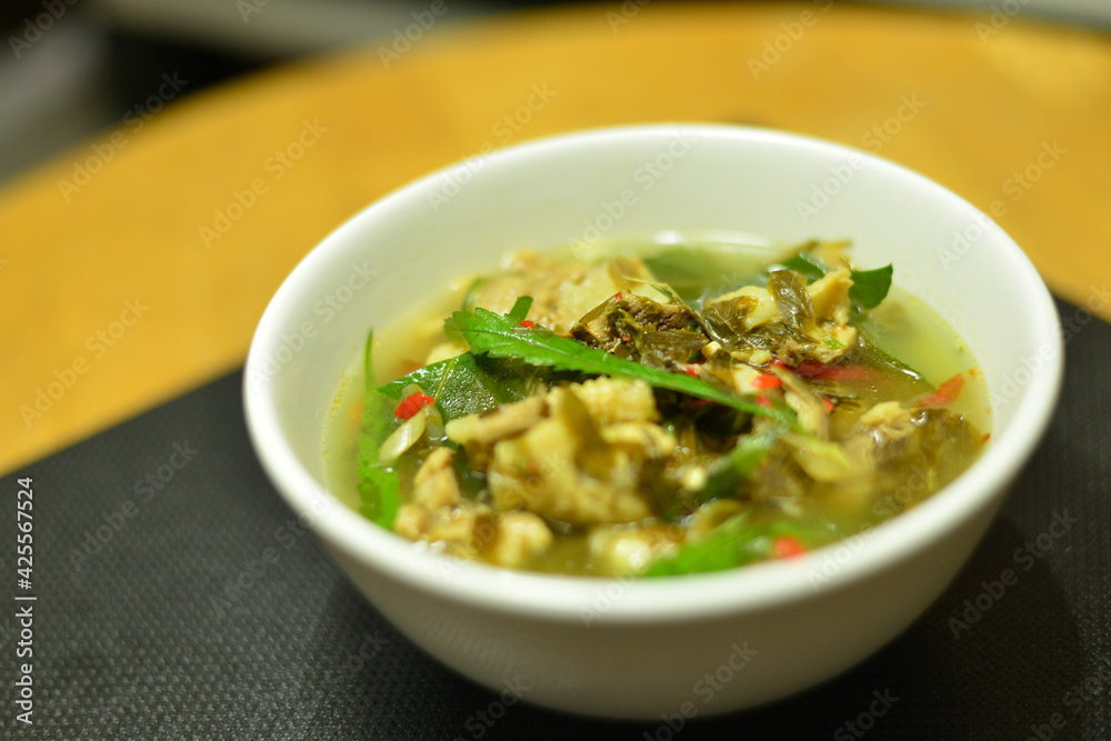 Chicken curry with tamarind leaves and cannabis Chicken curry with tamarind leaves and cannabis