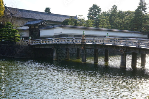 Tokyo, Japan - March 2021: Hirakawa bridge (Hirakawabashi) and gate - 平川橋 皇居 © Eric Akashi