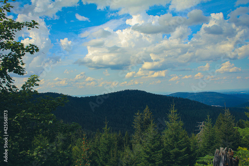 Beautiful landscape in baden württemberg, Germany. Mountains and cloudy sky 