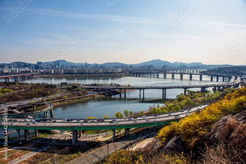 Obraz na płótnie Seoul city in spring South Korea. w salonie
