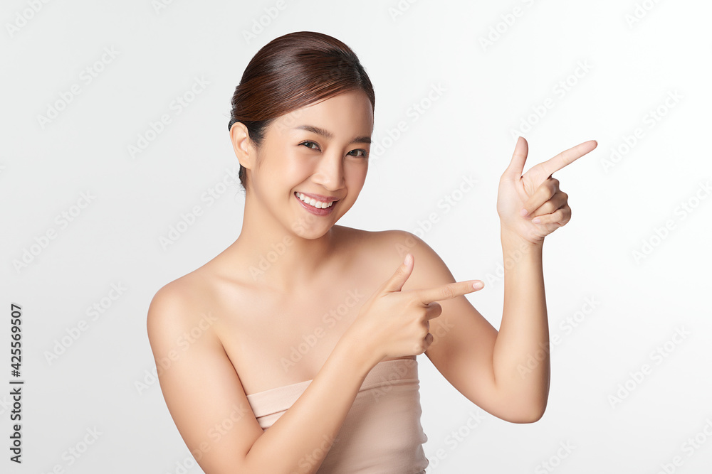 Beautiful young asian woman with clean fresh skin on white background, Face care, Facial treatment, Cosmetology, beauty and spa, Asian women portrait Beautiful young asian woman with clean fresh skin on white background, Face care, Facial treatment, Cosmetology, beauty and spa, Asian women portrait