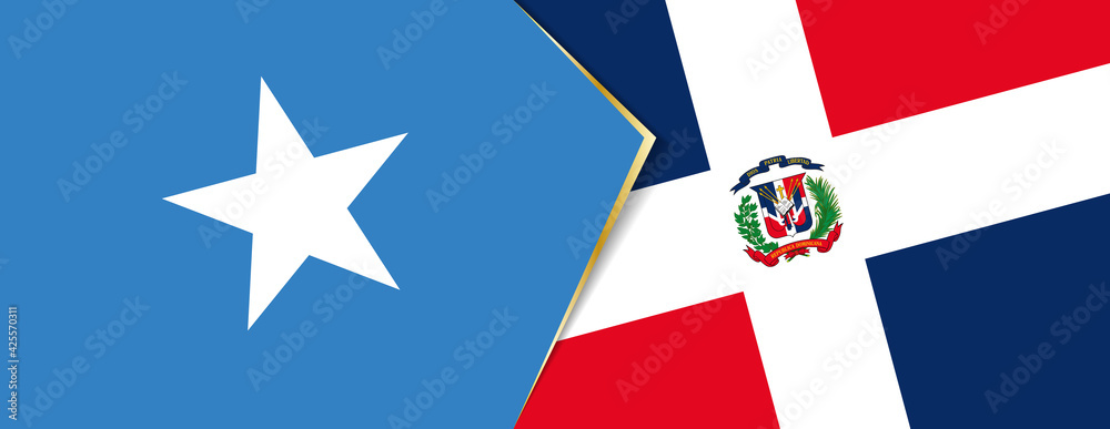 Somalia and Dominican Republic flags, two vector flags. Somalia and Dominican Republic flags, two vector flags.