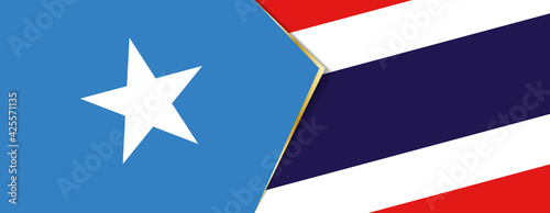 Somalia and Thailand flags, two vector flags.