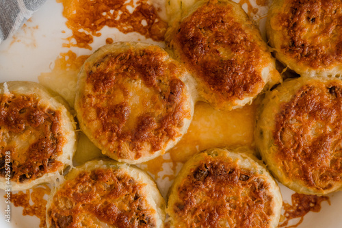 homemade potato patties with cheese