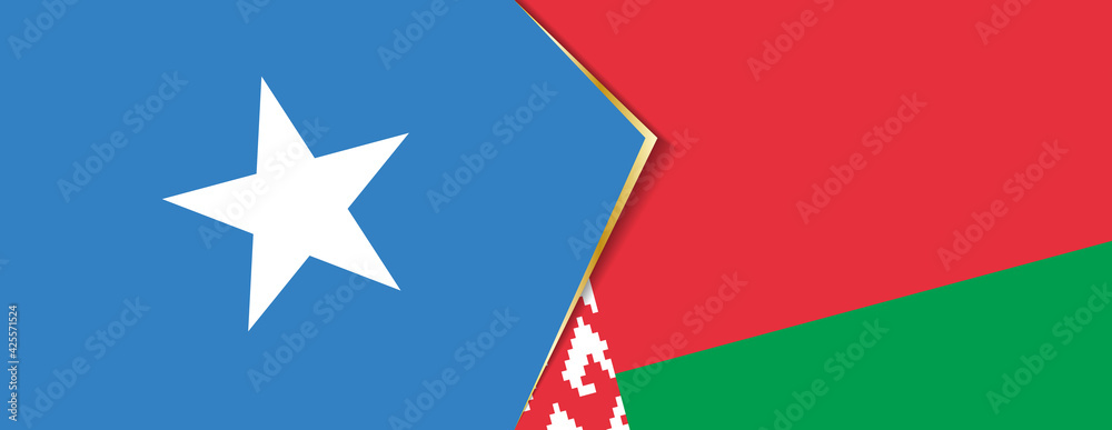 Somalia and Belarus flags, two vector flags. Somalia and Belarus flags, two vector flags.