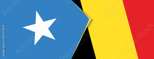 Somalia and Belgium flags  two vector flags.