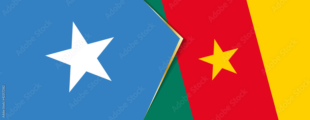 Somalia and Cameroon flags, two vector flags. Somalia and Cameroon flags, two vector flags.