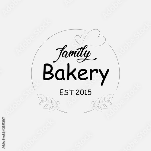 Illustration sticker logo Family bakery premium quality est
