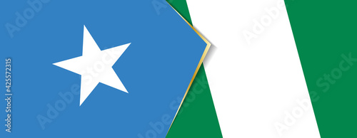 Somalia and Nigeria flags, two vector flags.