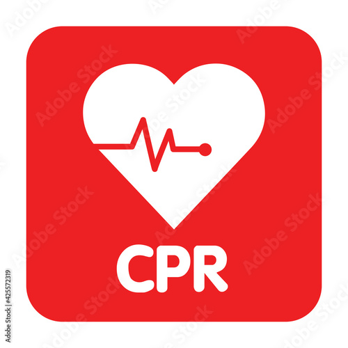 heart cpr medical icon vector design