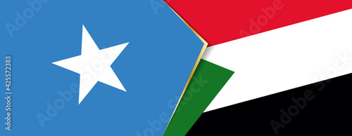 Somalia and Sudan flags  two vector flags.