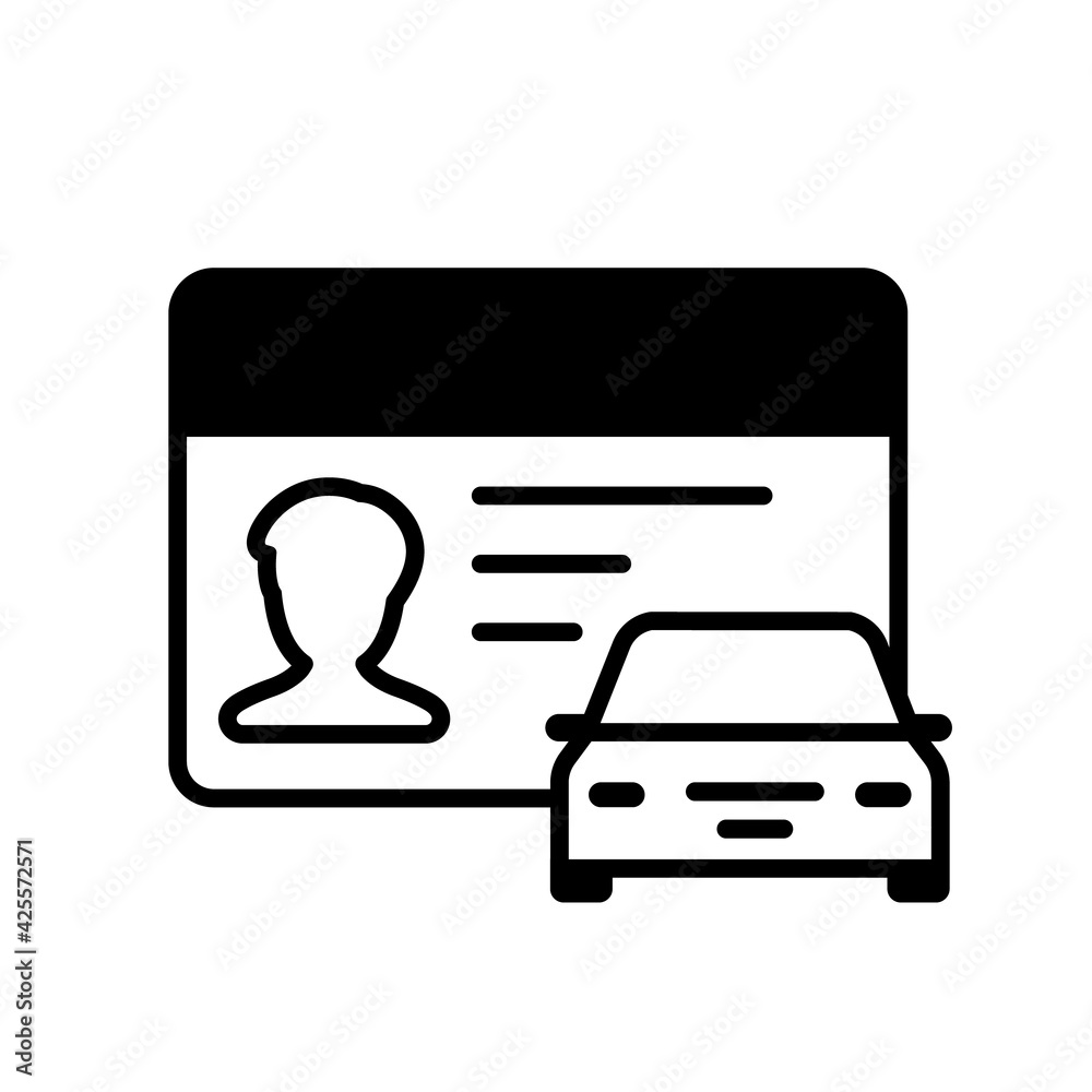 Driver license line icon. Clipart image isolated on white background Driver license line icon. Clipart image isolated on white background