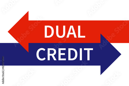 Dual credit illustration. Clipart image photo