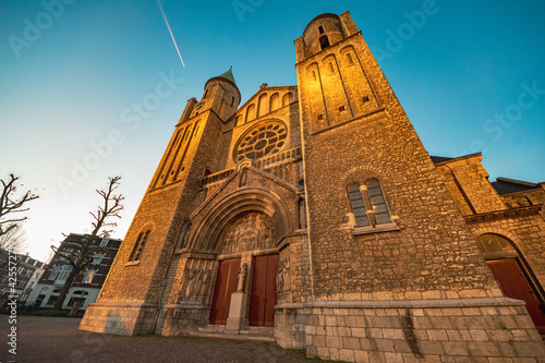 Gothic Chrurch in Centre of Maastricht with beautiful minarets photo