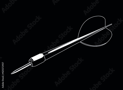 dart white on black background
