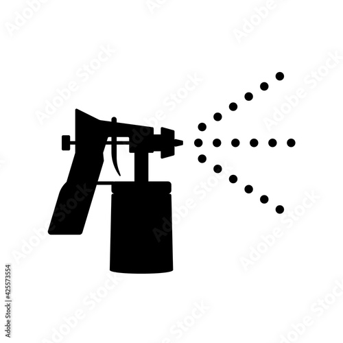 Spray tan gun silhouette icon. Clipart image isolated on white background