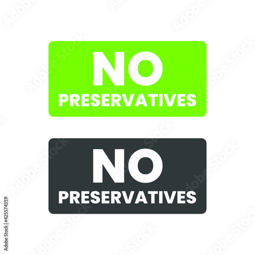No preservatives label design vector