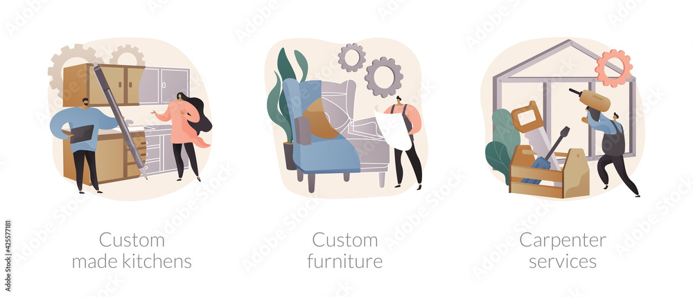 Home renovation abstract concept vector illustrations.