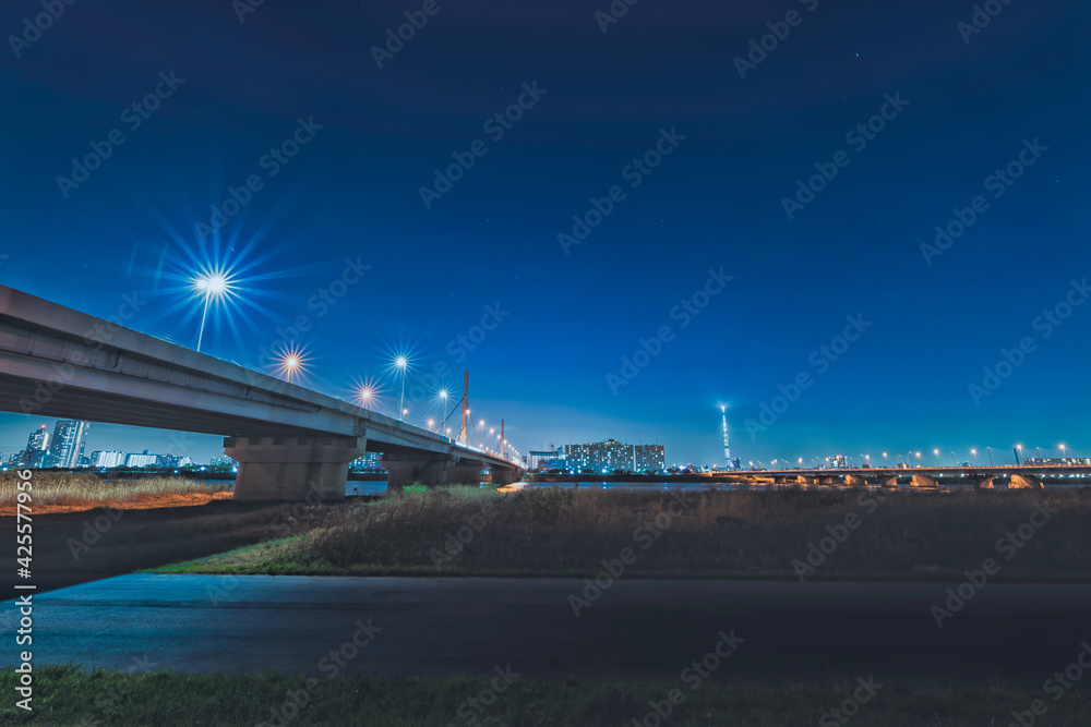 小松川ジャンクションの夜景 小松川ジャンクションの夜景