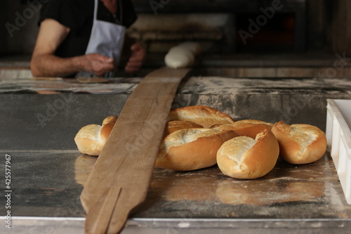 Fresh white bread from the oven.