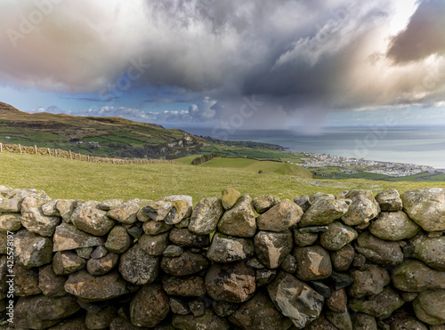 Photography A sea squall in the Irish Sea offshore from Carnlough, Causeway coastal route, G