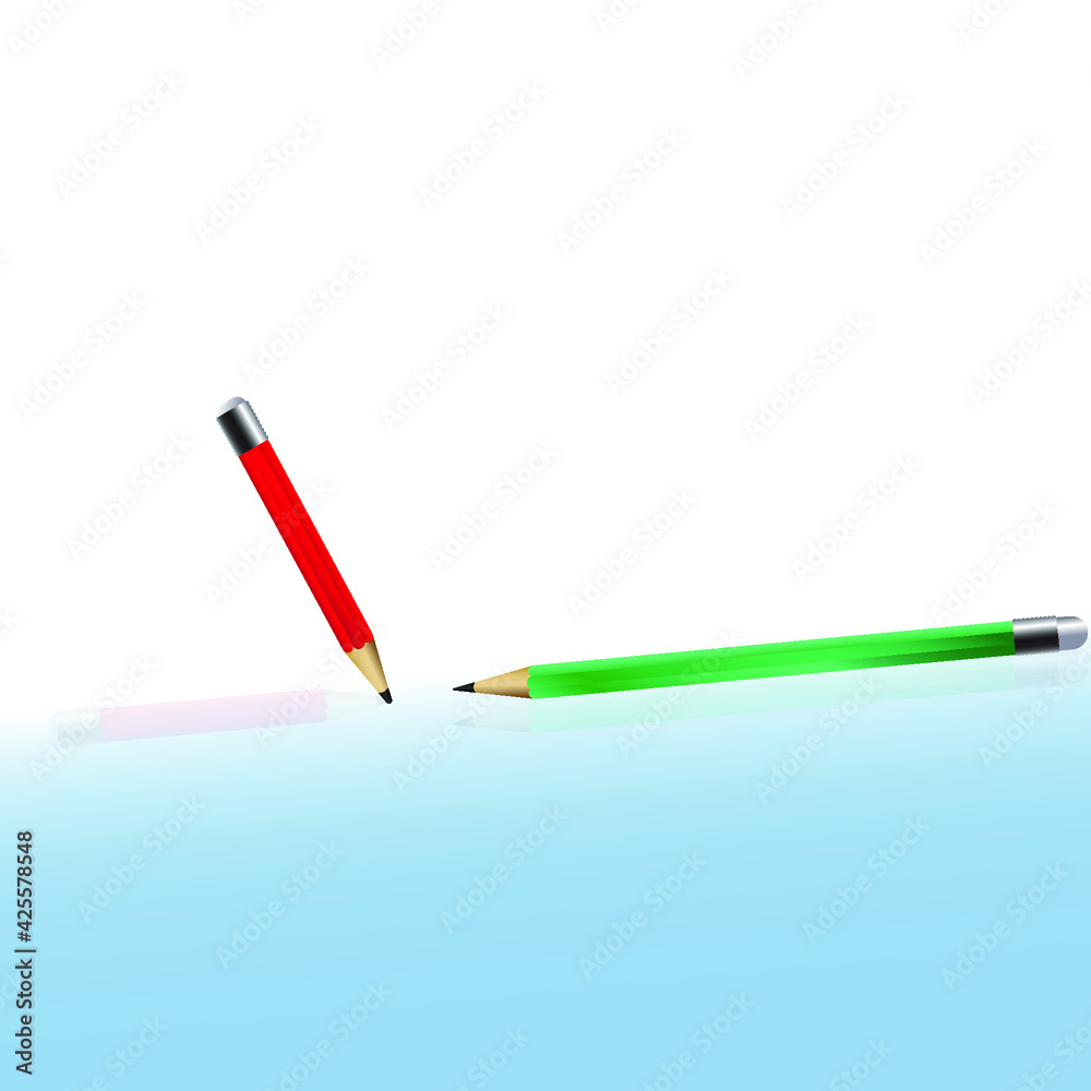 Green and red pencil vector and illustration Green and red pencil vector and illustration