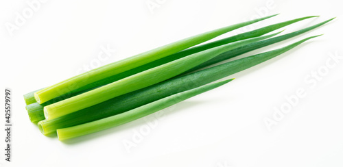 Green onions bunch isolated on white background