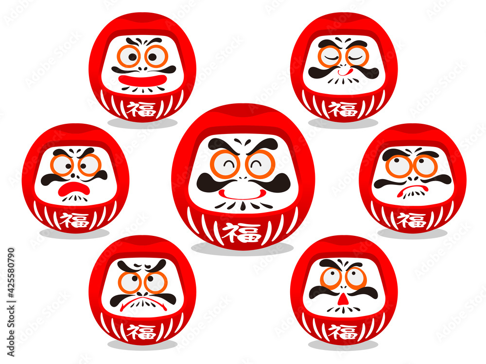 Naklejka premium ダルマ（赤バージョン）