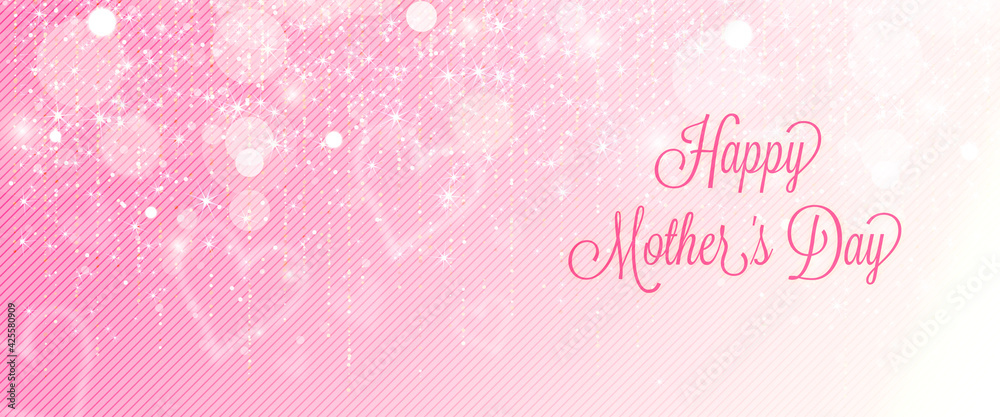 Happy Mother's Day web banners, greeting cards, pink and heart backgrounds