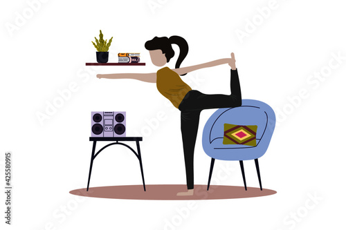 daily activity illustration yoga