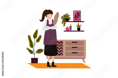 daily activity illustration cleaning