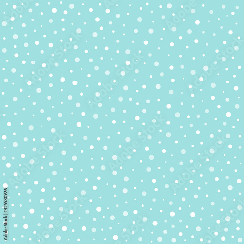 Seamless pattern with white dots, vector for fashion, wrapping paper, fabric, wallpaper and all prints on light blue background