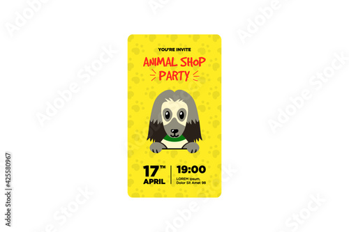 dog party invitation animal pet shop