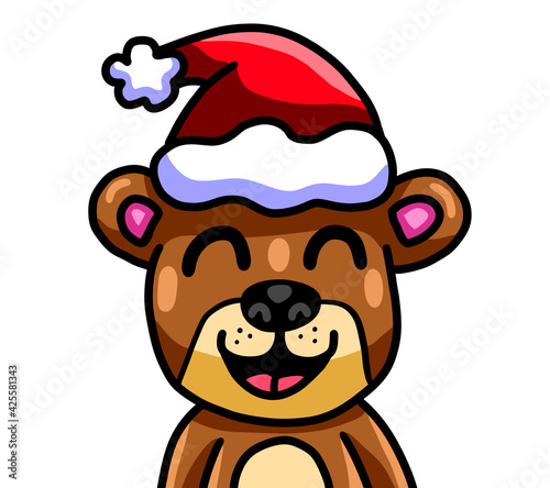 Stylized Adorable Happy Christmas Teddy Bear