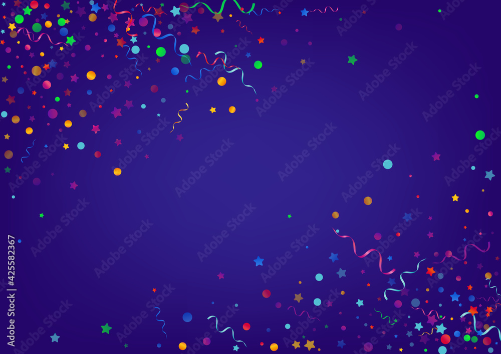 Bright Particles Abstract Vector Blue Background.