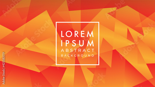 Vector illustration of futuristic abstract geometric pattern in burn orange color gradient. Background design template suitable for banner, wallpaper and other project photo