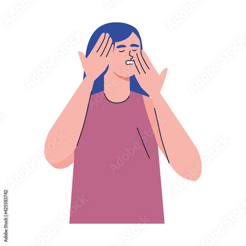 woman with panic