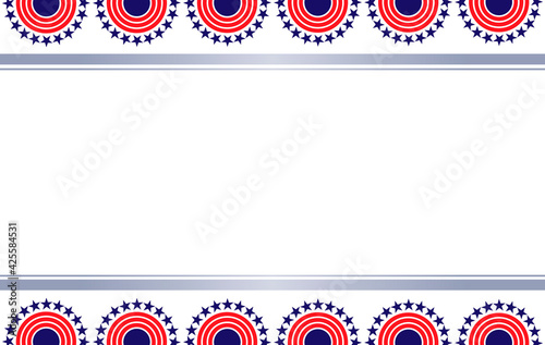 American decorative abstract flag symbols banner border with an empty space for text.
