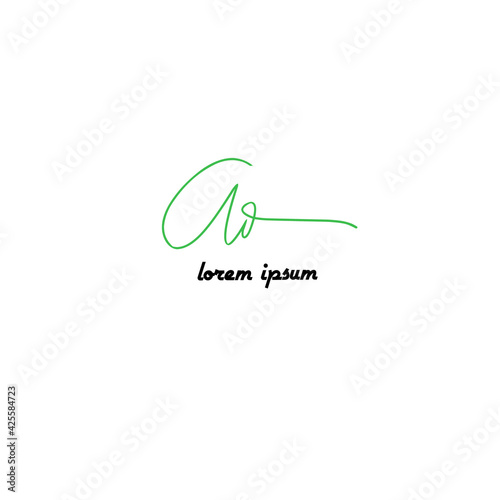 Initial ad  beauty monogram and elegant logo design