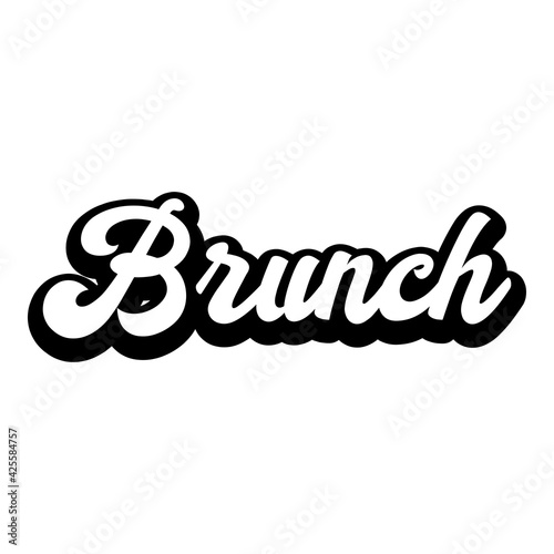 Logotipo con texto manuscrito Brunch escrito a mano con sombra en color negro
