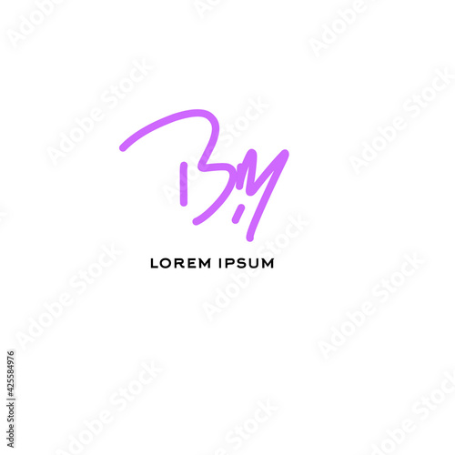 Initial bi beauty monogram and elegant logo design