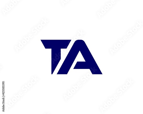 TA AT letter logo design vector template photo